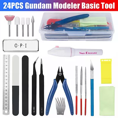 24PCS Basic Modeler Tool Set Craft Hobby Model Car Building Fix Kit For Gundam • $16.48