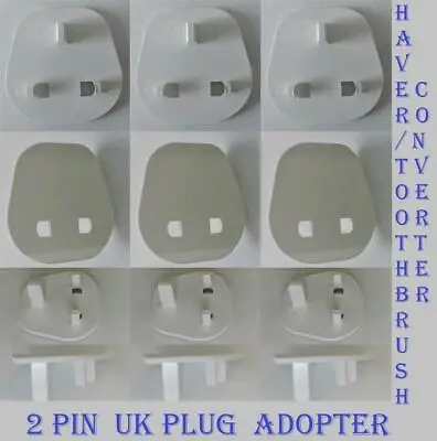 £2.49 • Buy Electrical Mains 2 Pin Shaver/Toothbrush Plug Converter To UK 3 Pin Adaptor Plug