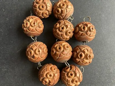 Huge Antique French Carved Wooden Rosary Beads From Lourdes • £20