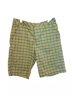 Puma Cobra Golf Mens Dry Cell Stretch Plaids Casual Shorts Size 32 Green • $19.99