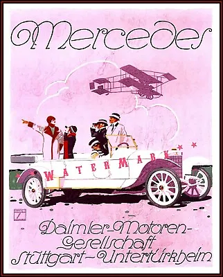 Mercedes 1914 Daimler Motoren Germany Vintage Poster Print Classic Car Art • $27.45