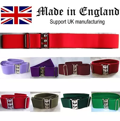 £18.49 • Buy Nurses Belt Elastic UK Made Bottle Green Burgundy Lilac Red Purple Wine Khaki