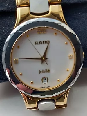 £150 • Buy Rado Jubile Ceramic  White Face Ladies Watch + 4 Diamonds And Date Stunning. 