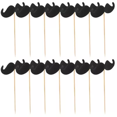 40 Pcs Wooden Baby Shower Decorations Fake Mustache • $8.48