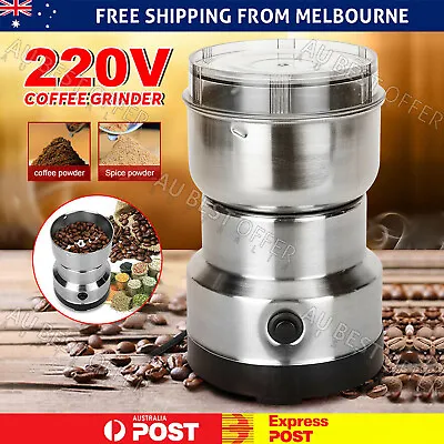 Electric Coffee Grinder Grinding Milling Bean Nut Spice Matte Blender 220V AUS • $19.99