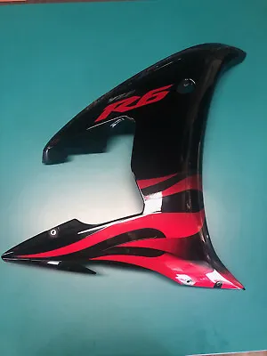$150 • Buy 03-09 Yamaha YZF-R6 R6S Black With Flames Right Side Fairing Cover Panel Plastic