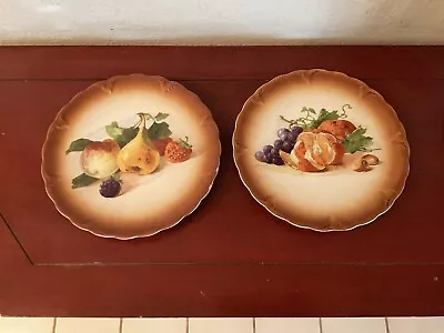 Vintage Petrus Regout Maastricht Fruit Plate 9 1/2” Set Of 2 • $18
