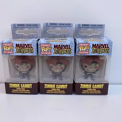 3 X Gambit Official Marvel Zombies X-men Funko Pocket Pop Vinyl Keychain/Keyring • £15.99