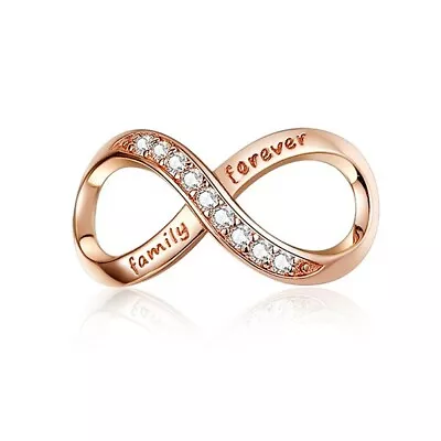 $27.99 • Buy SOLID Sterling Silver Rose Gold Infinity Family Forever Charm - Unique Designs
