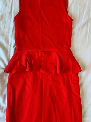 Zara Trafaluc Collection Portugal Red Peplum Stretchy Dress X-Small • $6.99