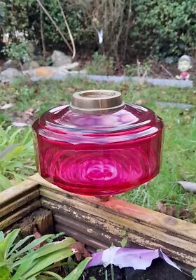 Victorian Cranberry/Ruby Oil Lamp Fount/Font • £150