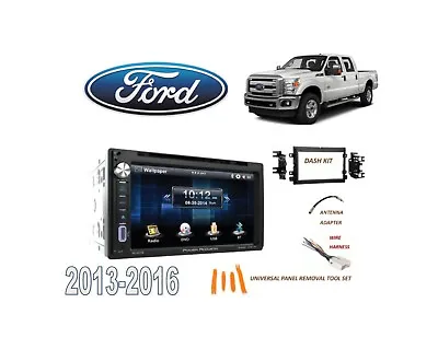 2013-2016 Ford F250/f350/450/550 Ddin Stereo Kit Usb Touchscreen Bluetooth Dvd • $184.99