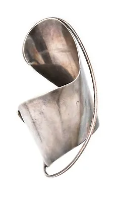 Ed Wiener 1948 New York Aerodynamic Sculptural Cuff In .925 Sterling Silver Rare • $9850