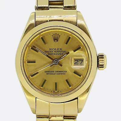 Gold Rolex Watch- Rolex Datejust Ladies Wristwatch 18ct Yellow Gold • £6875