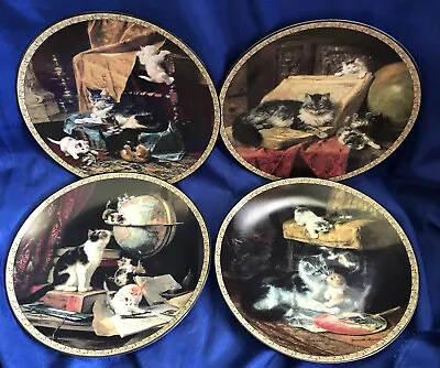 1993 Feline Fancy W S George Set Of 4 Collector Plates Henriette Ronner Gorg • $65