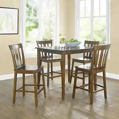 Counter Height Table Chairs 5 Piece Dining Kitchen Nook Set Mission Pub Style • $359.95