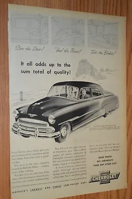 $11.99 • Buy ★★1951 Chevy Styleline De Luxe Original Vintage Advertisement Print Ad-51 Deluxe