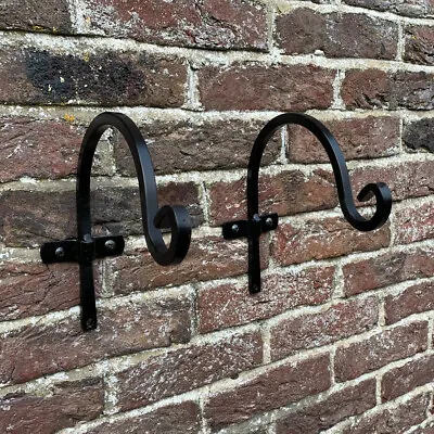 Hanging Basket Brackets Hooks Metal Round Garden Hook (20cm) Set Of 2  • £9.99