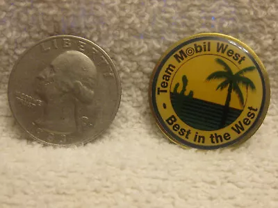 Mobil West Lapel Pin Badge  Best In West  Palm Tree Cactus Oil Gas Vintage • $16.99