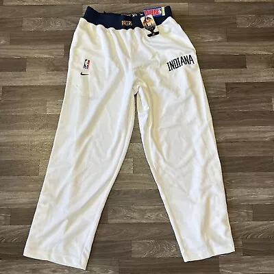 Vintage Indiana Pacers Warm Up Shooting Pants Men’s XL White Deadstock NWT • $75