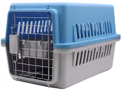 Pet Kennel For Dogs Hard-Sided Pet Carrier Medium Blue • $24.95