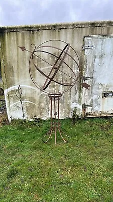 Metal Garden Ornament Armillary Sphere Sculpture Outside Lawn Globe Decoration • £300