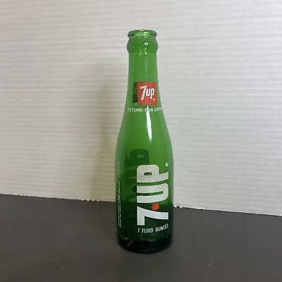 Vintage 7-Up Green Glass Beverages Soda Pop Bottle 7 Fl. Oz. • $7