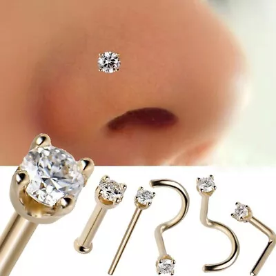 6Pcs/set Zircon Stainless Steel Nose Nail Nose Rings Body Piercing Accessories • $4.90