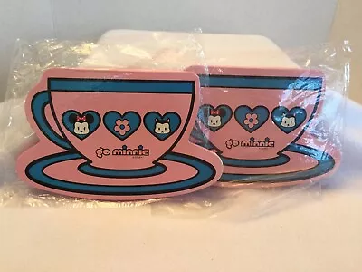 Disney Lined Stationery Set Of 2 GO MINNIE Mouse Tea Cup Scalloped  Envelopes • $13.50