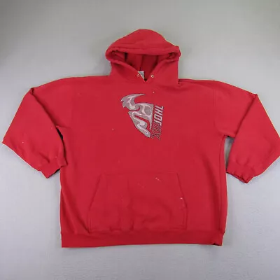 Vintage Thor MX Hoodie Mens Medium Red Pullover Sweater Paint Splatter Dirt Bike • $59.97