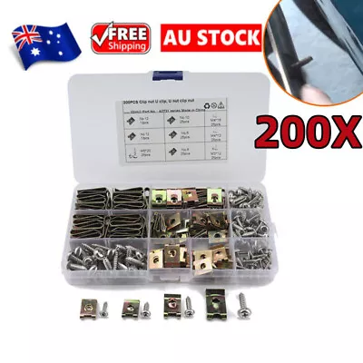 200x Stainless Steel U Nuts - Bolt Speed Clips Panel Trim Automotive Nut Screws • $23.99