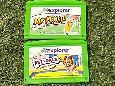 2 X LEAP FROG LEAPPAD EXPLORER PAD GAMES MR PENCIL & PET PALS 2 • £12.99