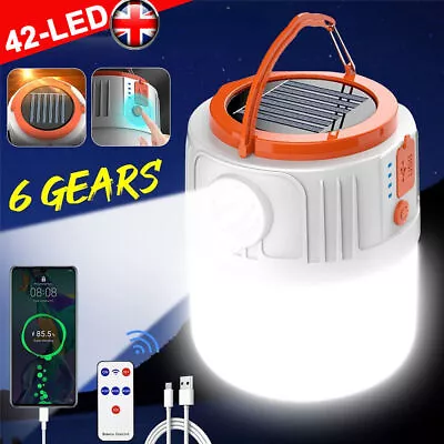 Portable Solar LED Camping Light USB Rechargeable Bulb For In/Outdoor Tent Lamp • £4.99