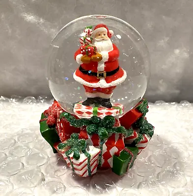 Vintage Mini Mica Snow Globe With Santa Standing On Surrounded By Presents 2.5  • $7.99