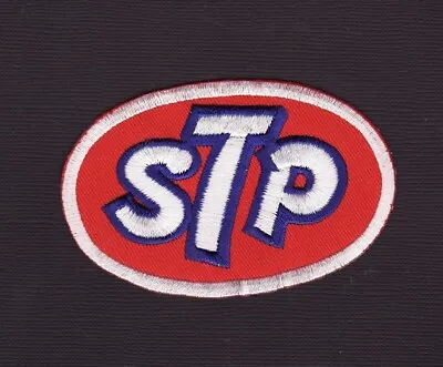 $3.99 • Buy STP Red W/White Border 3 1/4  X 2 1/8  Embroidered Iron On Car Patch *New* #074