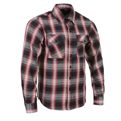 Milwaukee Leather Men's Black White With Red Long Sleeve Cotton Flannel Shirt • $42.99
