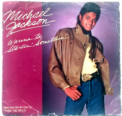 MICHAEL JACKSON - Wanna Be Startin Somethin- Vinyl 45rpm 1982 Epic 34-03914 • $9.79