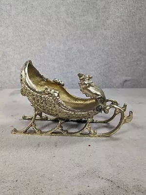 Solid Brass Swan Design Vintage Victorian Table Top Christmas Sleigh • $39.98