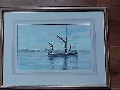 Watercolour Painting By Eileen P Burke Sprit Sail Barge Thistle On The Orwell • £45