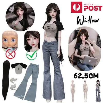 1/3 BJD Doll Willow Nude Ball Jointed Body Eyes Makeup Elegant Gift Resin 62.5cm • $238.18