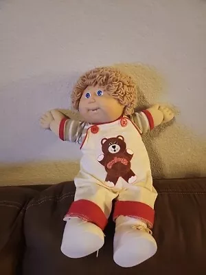 Vintage Cabbage Patch Doll Boy Blond Hair Blue Eye W/ Outfit & Shoes • $30