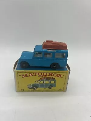 Vintage Lesney MatchBox No 12 Blue Land Rover Safari W/Orig Box MINT Cond • $45