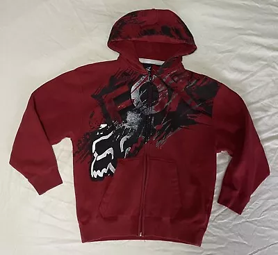 Kids XL FOX Racing Zip Up Hoodie Red Fits Mens Small • $25.30