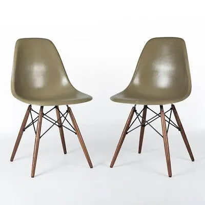 Herman Miller Eames Chairs Raw Umber Pair (2) DSW Vintage Original Side Shells • £925