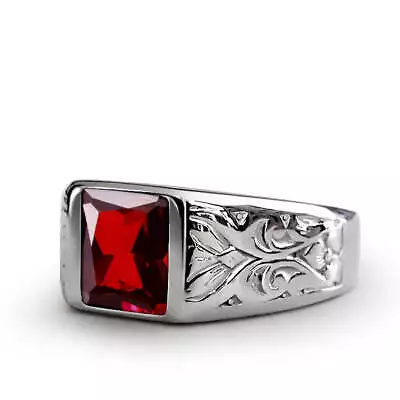 Men's Ring With Gemstone In 925k SOLID Sterling Silver • $149