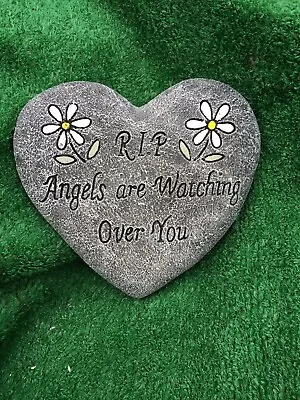 Rest  In Peace stone Gardenheart Memorial plaque Concrete Ornament Grave • £9.82