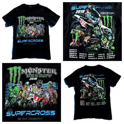 MONSTER ENERGY Youth Boys Large 2019 Supercross Motocross MX Championship Shirt • $7.99