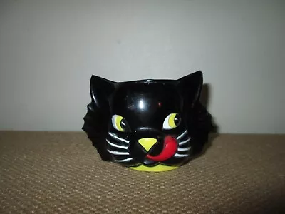 Vintage 50s Black Lucky Scaredy Cat Small Plastic Molded Cup /Creamer  Halloween • $25.95