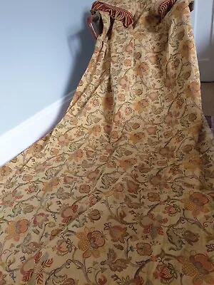 Single Interlined Curtain Gold Tapestry Floral Paisley Country Heavy 49 X 104  • £50