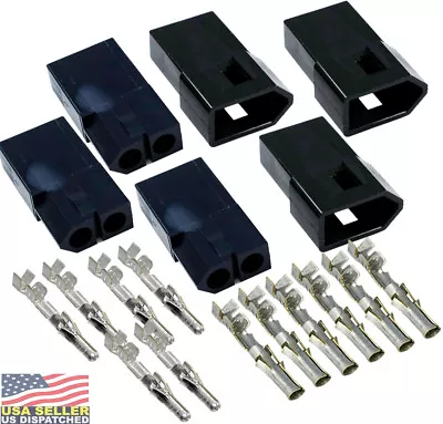 3 Set Molex 2-PIN BLACK Connector 2 Circuits W/14-16-18-20 AWG Glow Wire Capable • $8.73